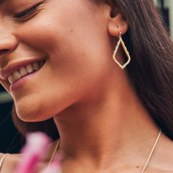 Kendra Scott Sophia Drop Gold Earrings - Picture 2 of 6